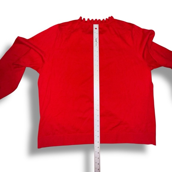 TALBOTS Ruffle Neck Sweater - Red Pop Size 2X - Picture 11 of 12